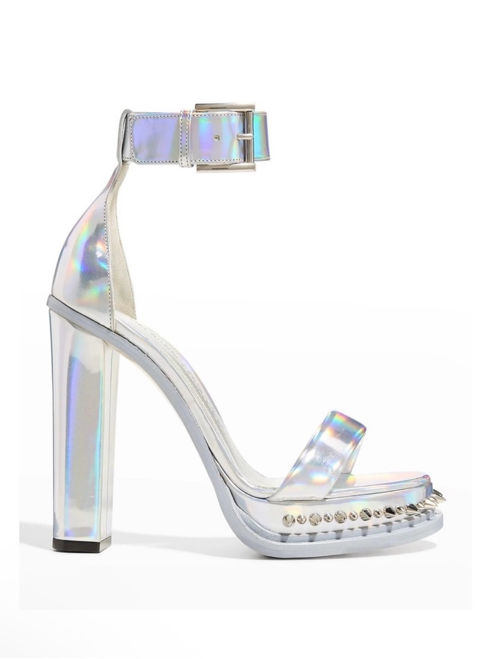 *NWBT*Alexander McQueen iridescent faux leather sandals SIZE: 6 1/2 - Picture 2 of 10